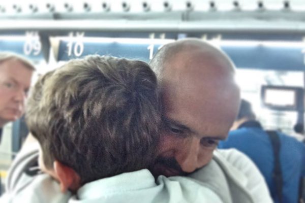 Arrival of my son Bernardo to Kiev airport - September 2014