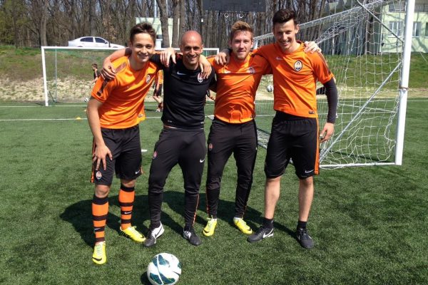 In Poltava with my U21 players Dmitro Ivanisynea, Dennis Bezborodko and Andrey Korobenko - April 2015