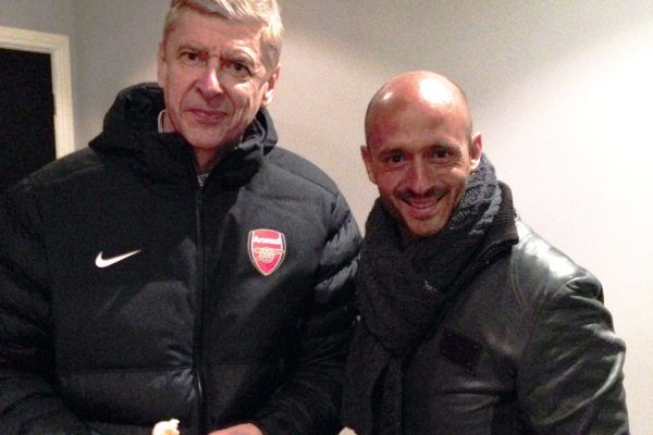 With Arsene Wenger during the game of Youth League against Arsenal - February 2014