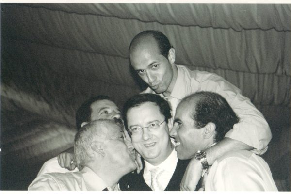 With Costa Soares, Livio Fereira, Fernando Bandeirinha and Dr. Dagoberto Moura on his marriage - 2004