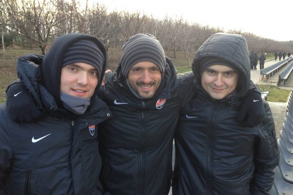 With Yevgen Chuprun and Oleksandr Alekseev watching academy games - November 2013